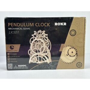 Rokr Mechanical Gears 3D Puzzle Pendulum Clock LK501 Brand New Sealed Box